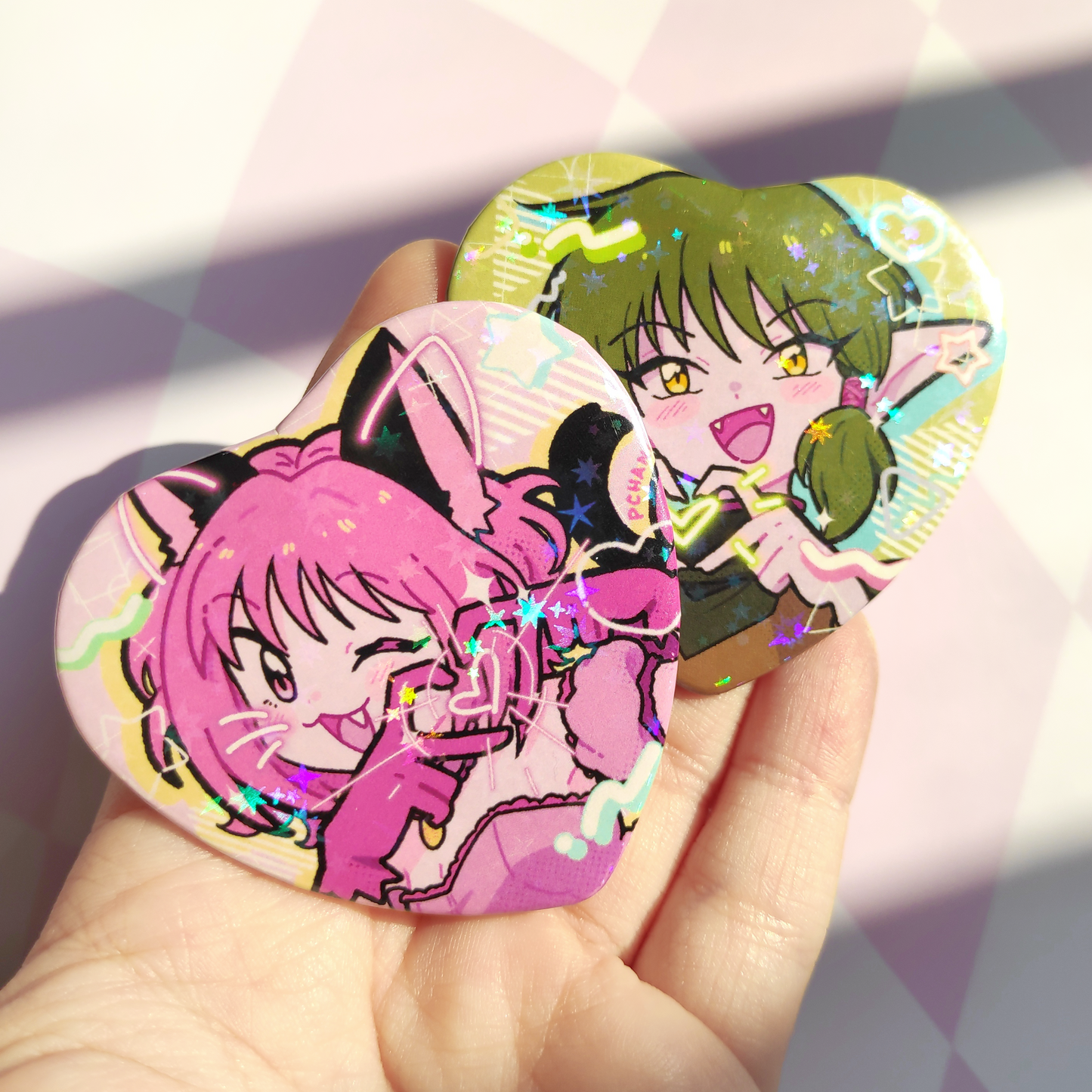 Boton holografico corazón Tokyo MewMew