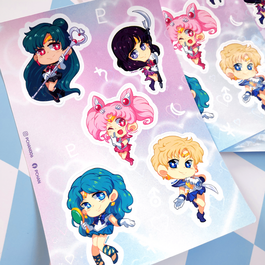 Sticker Sheet Sailor Moon outer senshis