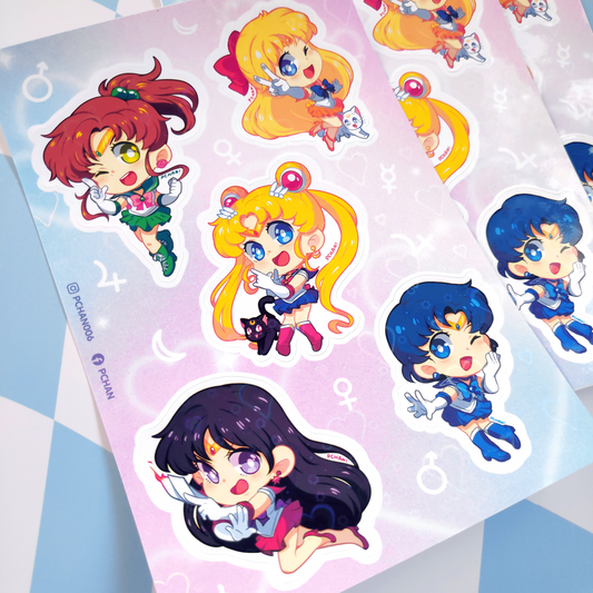 Sticker Sheet Sailor Moon inner senshis