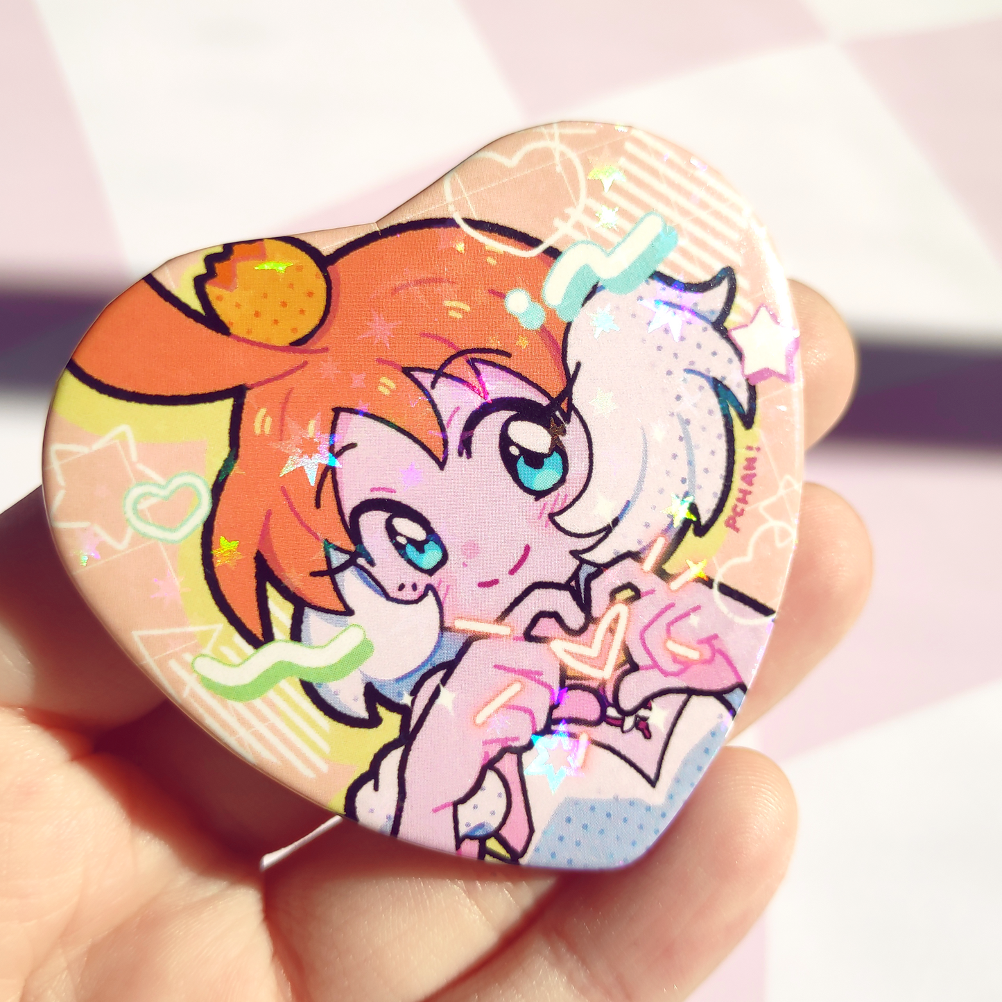 Boton holografico corazón Magic girl