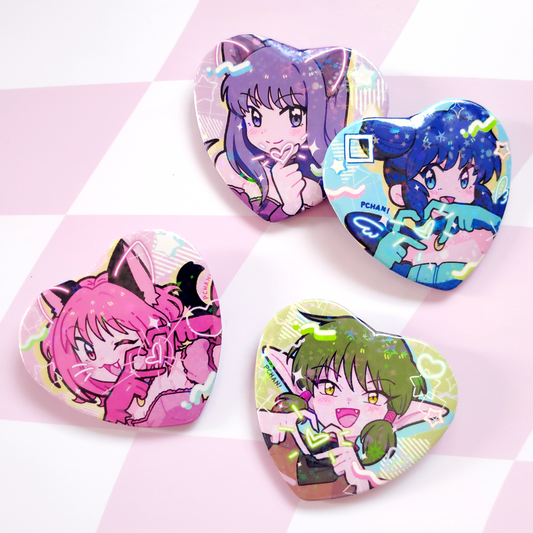 Boton holografico corazón Tokyo MewMew