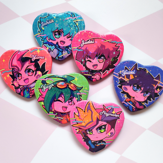 Boton holografico corazon Yu-Gi-Oh!