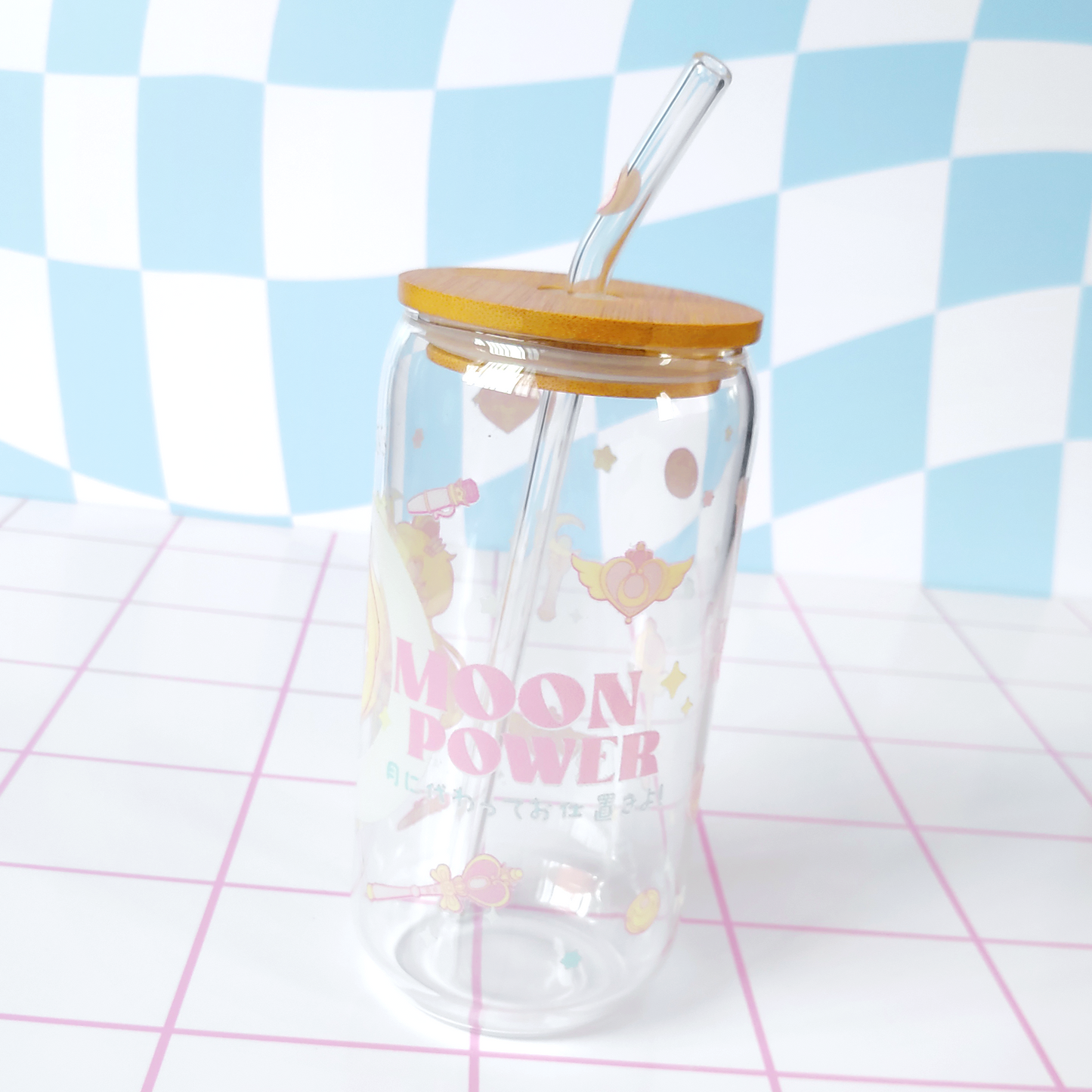 Vaso de vidrio Moon Pwr!