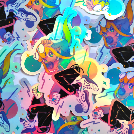 Sticker Holografico Retro